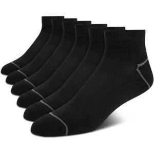 imageReebok Mens Quarter Socks  6 Pack Cushion Quarter Cut Ankle Socks for Men  Breathable Mens Athletic Socks Size 6125Solid Black