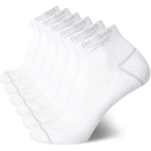 imageReebok Mens Quarter Socks  6 Pack Cushion Quarter Cut Ankle Socks for Men  Breathable Mens Athletic Socks Size 6125Solid White
