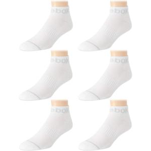 imageReebok Mens Quarter Socks  6 Pack Cushion Quarter Cut Ankle Socks for Men  Breathable Mens Athletic Socks Size 6125White 2