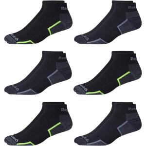 imageReebok Mens Quarter Socks  6 Pack Cushion Quarter Cut Ankle Socks for Men  Breathable Mens Athletic Socks Size 6125YellowBlack