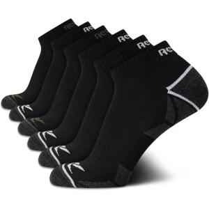 imageReebok Mens Quarter Socks  6 Pack Moisture Wicking Performance Stretch Athletic Ankle Socks for Men Sizes 6125GreyBlack