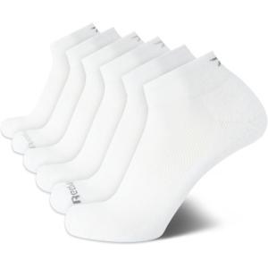 imageReebok Mens Quarter Socks  6 Pack Moisture Wicking Performance Stretch Athletic Ankle Socks for Men Sizes 6125Pure White