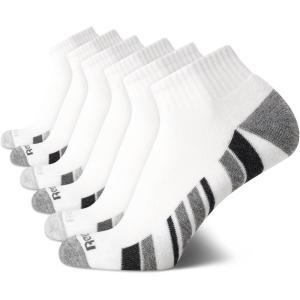 imageReebok Mens Quarter Socks  6 Pack Moisture Wicking Performance Stretch Athletic Ankle Socks for Men Sizes 6125White