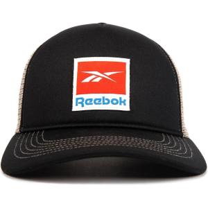 imageReebok Vintage Trucker Hat  Black Snapback Closure Mesh Backpanels FivePanel Design