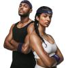 image3pc Unisex Athletic Sweatband Set  225in Workout Headband ampamp 325in Wristbands wStay Dry Technology Terry Cloth Band MoistureWicking Fabric  Quality Fitness Accessories for Active ComfortReebokNavy
