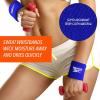 image3pc Unisex Athletic Sweatband Set  225in Workout Headband ampamp 325in Wristbands wStay Dry Technology Terry Cloth Band MoistureWicking Fabric  Quality Fitness Accessories for Active ComfortReebokBlue