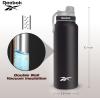 imageReebok Athletic Stainless Steel Water Bottle  Insulated Water Bottle 32 oz With Chug Lid  Double Wall Vacuum Insulated Sports Water Bottle BPA FreeBlack