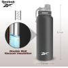 imageReebok Athletic Stainless Steel Water Bottle  Insulated Water Bottle 32 oz With Chug Lid  Double Wall Vacuum Insulated Sports Water Bottle BPA FreeGrey