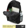 imageReebok Backpack  Lightweight Zipper Closure School Backpack ampamp Spacious Compartments  Everyday Bookbag ampamp Travel Bag Size One Size Black Jeri With Red LogoBlack Miles