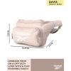 imageReebok Fanny Pack  Lightweight Stylish Crossbody Waist Belt Bags for Women and Men with Adjustable Strap Size One Size Davis Black With Rose Gold LogoDavis Light Cream