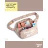 imageReebok Fanny Pack  Lightweight Stylish Crossbody Waist Belt Bags for Women and Men with Adjustable Strap Size One Size Davis Black With Rose Gold LogoDavis Light Cream