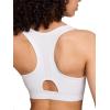 imageReebok High Speed Womens Medium Impact Sports Bra  with Removeable Cups ampamp Elastic Hem BandStark White