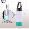 imageReebok Stainless Steel Sports Water Bottle  Double Wall Vacuum Insulated Leakproof BPA Free with Paracord Handle  Ideal for Work Travel Outdoor Gym Pack of 1 32 oz PurplePurple