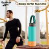 imageReebok Stainless Steel Sports Water Bottle  Double Wall Vacuum Insulated Leakproof BPA Free with Paracord Handle  Ideal for Work Travel Outdoor Gym Pack of 1 32 oz PurpleTeal