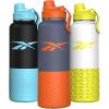 imageReebok Stainless Steel Water Bottle For Outdoor  Insulated Water Bottle 40 oz With Chug Lid ampamp Silicone Sleeves  Double Wall Vacuum Insulated Sports Water Bottle BPA Free OrangeNavyOrangeNavy