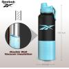 imageReebok Stainless Steel Water Bottle For Outdoor  Insulated Water Bottle 40 oz With Chug Lid ampamp Silicone Sleeves  Double Wall Vacuum Insulated Sports Water Bottle BPA Free OrangeNavyTealBlack