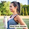 imageReebok Stainless Steel Wide Mouth Water Bottle With Flex Cap For Outdoor  32 oz  Double Wall Vacuum Insulated Sports Water Bottle With Silicone Sleeves BPA Free BlueWhite