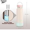 imageReebok Stainless Steel Wide Mouth Water Bottle With Flex Cap For Outdoor  32 oz  Double Wall Vacuum Insulated Sports Water Bottle With Silicone Sleeves BPA Free BluePink