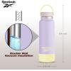 imageReebok Stainless Steel Wide Mouth Water Bottle With Flex Cap For Outdoor  32 oz  Double Wall Vacuum Insulated Sports Water Bottle With Silicone Sleeves BPA Free BluePurple