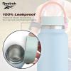 imageReebok Stainless Steel Wide Mouth Water Bottle With Flex Cap For Outdoor  32 oz  Double Wall Vacuum Insulated Sports Water Bottle With Silicone Sleeves BPA Free BlueWhite