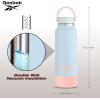 imageReebok Stainless Steel Wide Mouth Water Bottle With Flex Cap For Outdoor  32 oz  Double Wall Vacuum Insulated Sports Water Bottle With Silicone Sleeves BPA Free BlueBlue