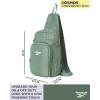 imageReebok Unisex Crossbody Sling Bags  Compact Convertible Strap Cross Body Bag Travel Sling Bag  Gym ampamp Travel Essential Size One Size Cosmos BlackCosmos Green