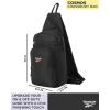 imageReebok Unisex Crossbody Sling Bags  Compact Convertible Strap Cross Body Bag Travel Sling Bag  Gym ampamp Travel Essential Size One Size Cosmos BlackCosmos Black