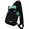imageReebok Unisex Crossbody Sling Bags  Compact Convertible Strap Cross Body Bag Travel Sling Bag  Gym ampamp Travel Essential Size One Size Cosmos BlackCosmos Black With White Logo