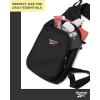 imageReebok Unisex Crossbody Sling Bags  Compact Convertible Strap Cross Body Bag Travel Sling Bag  Gym ampamp Travel Essential Size One Size Cosmos BlackCosmos Black