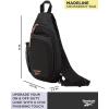 imageReebok Unisex Crossbody Sling Bags  Compact Convertible Strap Cross Body Bag Travel Sling Bag  Gym ampamp Travel Essential Size One Size Cosmos BlackMadeline Black