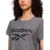 imageReebok Womens Glow Short Sleeve Crop Top TShirtBlack Heather