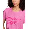 imageReebok Womens Glow Short Sleeve Crop Top TShirtRaspberry Rose Heather