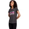imageReebok Womens Short Sleeve Knockout Performance TShirtCharcoal Heather