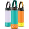 imageReebok Stainless Steel Sports Water Bottle  Double Wall Vacuum Insulated Leakproof BPA Free with Paracord Handle  Ideal for Work Travel Outdoor Gym Pack of 1 32 oz PurpleTeal