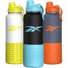 imageReebok Stainless Steel Water Bottle For Outdoor  Insulated Water Bottle 40 oz With Chug Lid ampamp Silicone Sleeves  Double Wall Vacuum Insulated Sports Water Bottle BPA Free OrangeNavyTealBlack