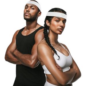image1pc Unisex Athletic Sweatband  225in Thick Workout Headband wStay Dry Technology MoistureWicking FabricQuality Gym Hair Accessories for Active ComfortReebokwhite