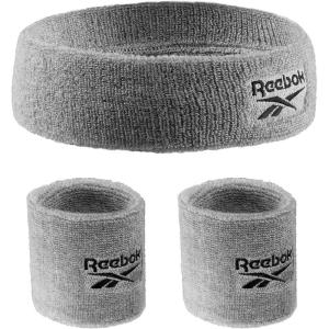 image3pc Unisex Athletic Sweatband Set  225in Workout Headband ampamp 325in Wristbands wStay Dry Technology Terry Cloth Band MoistureWicking Fabric  Quality Fitness Accessories for Active ComfortReebokGrey