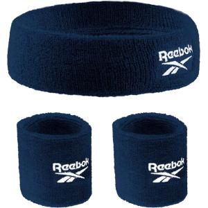 image3pc Unisex Athletic Sweatband Set  225in Workout Headband ampamp 325in Wristbands wStay Dry Technology Terry Cloth Band MoistureWicking Fabric  Quality Fitness Accessories for Active ComfortReebokNavy