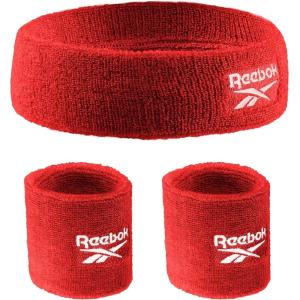 image3pc Unisex Athletic Sweatband Set  225in Workout Headband ampamp 325in Wristbands wStay Dry Technology Terry Cloth Band MoistureWicking Fabric  Quality Fitness Accessories for Active ComfortReebokRed