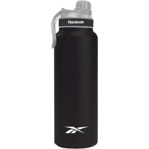 imageReebok Athletic Stainless Steel Water Bottle  Insulated Water Bottle 32 oz With Chug Lid  Double Wall Vacuum Insulated Sports Water Bottle BPA FreeBlack