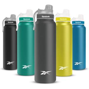 imageReebok Athletic Stainless Steel Water Bottle  Insulated Water Bottle 32 oz With Chug Lid  Double Wall Vacuum Insulated Sports Water Bottle BPA FreeGrey
