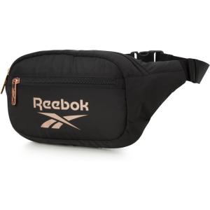 imageReebok Fanny Pack  Lightweight Stylish Crossbody Waist Belt Bags for Women and Men with Adjustable Strap Size One Size Davis Black With Rose Gold LogoLyla Black