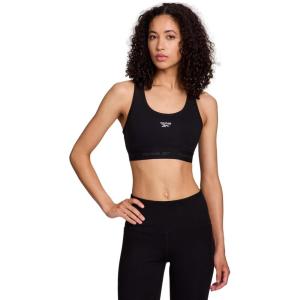 imageReebok High Speed Womens Medium Impact Sports Bra  with Removeable Cups ampamp Elastic Hem BandBlack