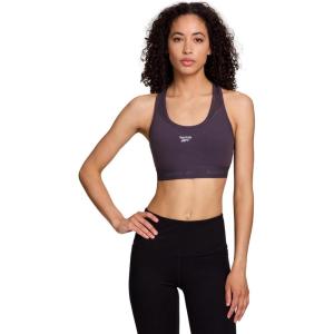 imageReebok High Speed Womens Medium Impact Sports Bra  with Removeable Cups ampamp Elastic Hem BandSmoky Volcano