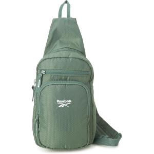 imageReebok Unisex Crossbody Sling Bags  Compact Convertible Strap Cross Body Bag Travel Sling Bag  Gym ampamp Travel Essential Size One Size Cosmos BlackCosmos Green
