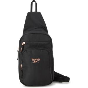 imageReebok Unisex Crossbody Sling Bags  Compact Convertible Strap Cross Body Bag Travel Sling Bag  Gym ampamp Travel Essential Size One Size Cosmos BlackCosmos Black