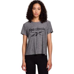 imageReebok Womens Glow Short Sleeve Crop Top TShirtBlack Heather
