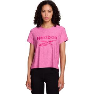 imageReebok Womens Glow Short Sleeve Crop Top TShirtRaspberry Rose Heather