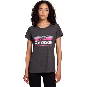 imageReebok Womens Short Sleeve Knockout Performance TShirtCharcoal Heather