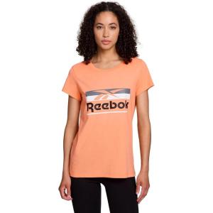 imageReebok Womens Short Sleeve Knockout Performance TShirtPapaya Punch Heather